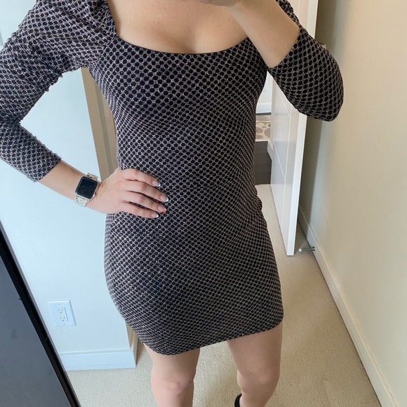 Sparkly gold, low front and low back cocktail dress - Picture 2 of 5